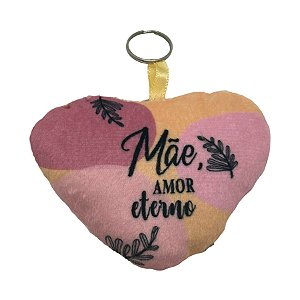 Chaveiro Almofada Coração - Mãe Amor Eterno - 10,5x8,5cm - 1 unidade - Rizzo