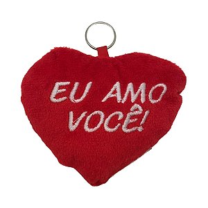 Chaveiro Almofada Coração - Eu Amo Você - 10,5x8,5cm - 1 unidade - Rizzo