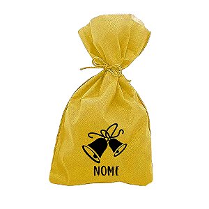 Saco para Surpresas de Natal - Sinos - 13x25cm - 10 unidades - Rizzo Personalizado