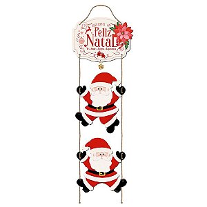 Placa Decorativa ''Desejamos um Feliz Natal'' - 18,8x52cm - Ref. DHN-046 - 1 unidade - Litoarte - Rizzo