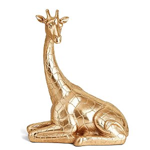 Escultura Girafa de Poliresina - 24x33x11cm - 1 unidade - Rizzo