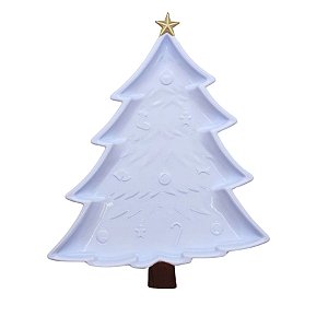 Bandeja Decorativa Premium - Pinheiro Branco - 20x25cm - 1 unidade - Só Boleiras - Rizzo
