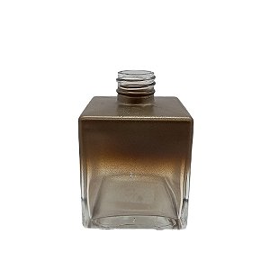 Frasco para Perfumaria de Vidro Cubo - Ambar Antigo Fosco Degradê  - 250ml - 1 unidade - Rizzo