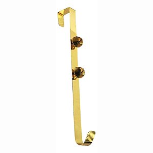 Gancho Suporte para Guirlanda - 2 guizo Gold - 37cm - 1 unidade - Rizzo