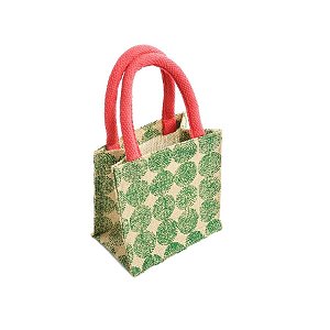 Bolsa De Natal De Juta - Verde, Cru e Vermelho - 15x15cm - 1 unidade - Cromus - Rizzo
