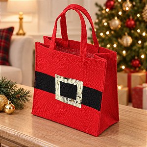 Bolsa De Natal De Juta - Cinto Noel - 20x20cm - 1 unidade - Cromus - Rizzo
