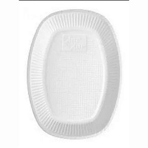 Travessa Média Descartável - Branca - 24cm - 10 unidades - Trik Trik - Rizzo