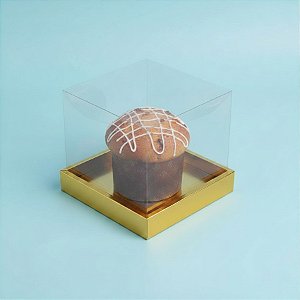 Caixa para Panetone 250g (12x12cm) Ouro - 5 unidades - Assk - Rizzo