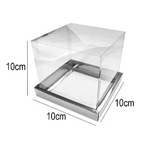 Caixa para Panetone 100g 10cm x 10 Prata 10 unidades Assk Rizzo Confeitaria