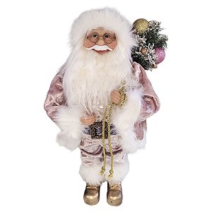 Papai Noel Decorativo Rosa - 45cm - 1 unidade - Cromus - Rizzo
