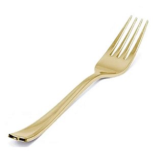 Garfo Descartável Premium Ouro - 18,5cm - 6 unidades - RizzoR12 M30 A2 P7