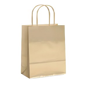 Sacola de Papel P 21,5x15x8cm - Ouro Fosco Metalizado - 10 unidades - Cromus - Rizzo