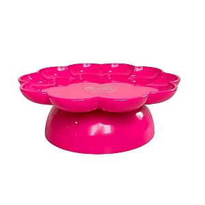 Bandeja Flower Com Pé - 180mm - Rosa Pink - 1 unidade - Só Boleiras - Rizzo