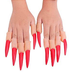 Dedo de Bruxa com Unha Vermelha - 6cm - 10 unidades - Rizzo - Rizzo