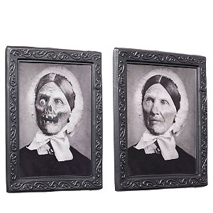 Enfeite de Halloween - Quadro 3D Velha - 22x27cm - 1 unidade - Rizzo - Rizzo