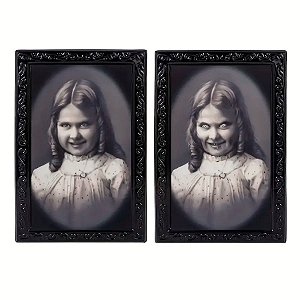 Enfeite de Halloween - Quadro 3D Menina - 22x27cm - 1 unidade - Rizzo - Rizzo