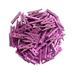 Mini Prendedor de Madeira Lilás Escuro 2,5cm - 50 Unidades - Rizzo