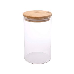 Pote de Vidro com Tampa em Bambú Hermética 6x9cm - 180ml - 1 unidade - Rizzo