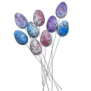 Pick Decorativo Ovos Pequenos Coloridos Respingos de Páscoa - 21,5 - 9 unidades - Rizzo