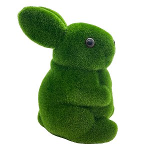 Coelho Decorativo de Grama Sentado - 17cm - 1 unidade - Rizzo