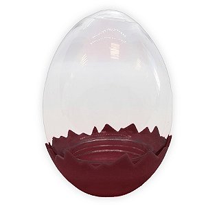 Ovinho Transparente Casquinha Marrom - 7cm - 10 unidades - Rizzo