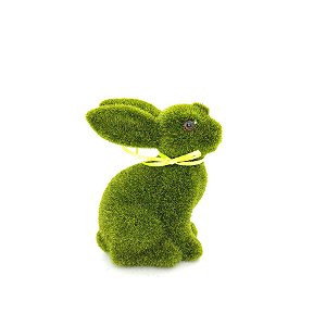 Coelho Pequeno Sentado Verde Rústico 15x13,3x8cm - 1 unidade - ArtLille - Rizzo