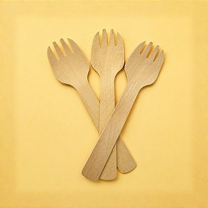 Garfo de Madeira 10cm - 12 unidades - Rizzo