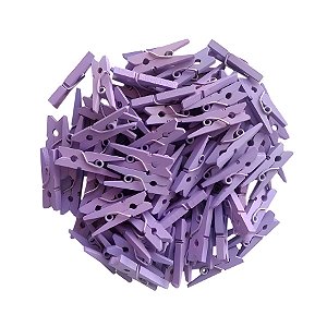 Mini Prendedor de Madeira Lilás 2,5cm - 50 Unidades - Rizzo