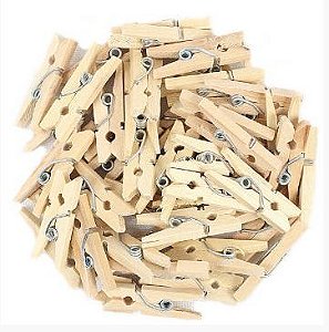 Mini Prendedor de madeira kraft 2,5cm - 30 unidades - Rizzo