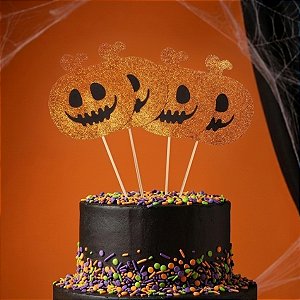 Palito Decorativo Halloween - Abobora - 29cm - 5 unidades - Rizzo