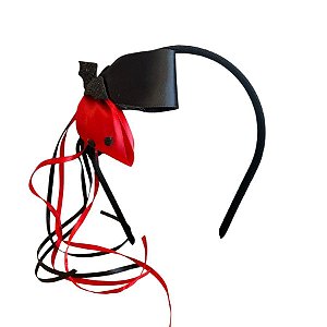 Tiara Halloween com Morcego - Vermelho e Preto - 1 unidade - Rizzo