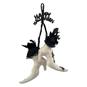 Enfeite Decorativo Hallowenn - Sapato de Bruxa Branco - 42cm - 1 unidade - Rizzo