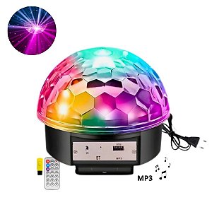 Globo De Luz Led Giratorio Com Mp3,Usb e Bluetooth - Bivolt - 1 unidade - Rizzo