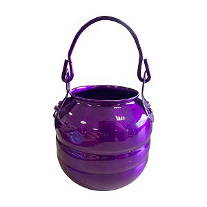 Baldinho de Halloween com Alça - Caldeirão Roxo - 15x9cm - 1 unidade - Rizzo