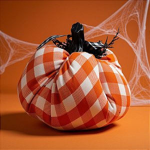 Enfeite Decorativo Halloween - Abóbora Xadrez - 18cm - 1 unidade - Rizzo