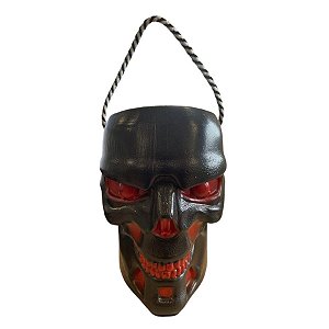 Cesta de Halloween Caveira Preta - 20cm - 1 unidade - Rizzo