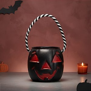 Cesta Caldeirão de Halloween Preta Pequena - 8cm - 1 unidade - Rizzo