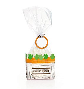 Kit Fundo Retangular Hora da Cenoura 8,5x4,5x5cm - 10 unidades - Cromus Páscoa - Rizzo