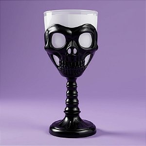 Taça Halloween - Branco e Preto - Caveira - 250ml - 1 unidade - Rizzo