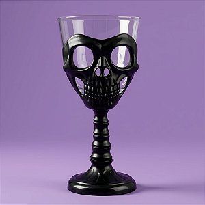 Taça Halloween - Preto com Transparente - Caveira - 250ml - 1 unidade - Rizzo