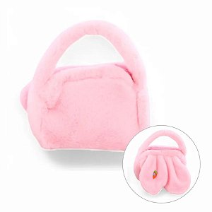 Bolsa Pelúcia Orelha de Coelho - Rosa - 16cm - 1 unidade - Cromus - Rizzo