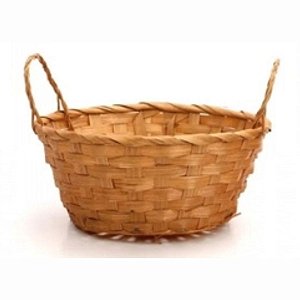 Cesta de Bambu Oval - Marrom - 23cm - 1 unidade - Cromus - Rizzo