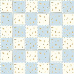 Folha para Ovos de Páscoa Perolado Quinn Azul 69x89cm - 25 unidades - Cromus - Rizzo