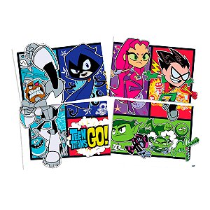 Kit Decorativo -  Jovens Titãns em Ação 4 partes - 1 unidade - FestColor - Rizzo