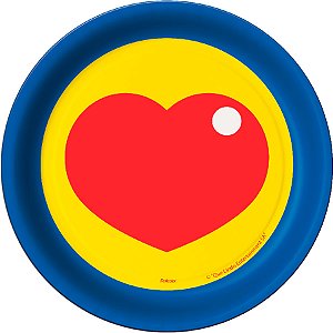 Prato de Papel Redondo - Um Herói do Coração - 8 unidades - Festcolor - Rizzo