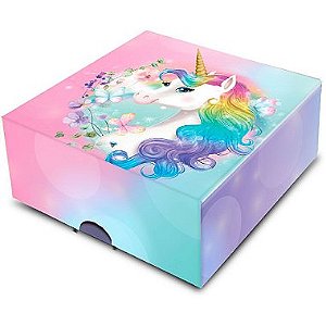 Caixa 4 Doces Quadrada - Unicornio - 1 unidade - Festcolor - Rizzo