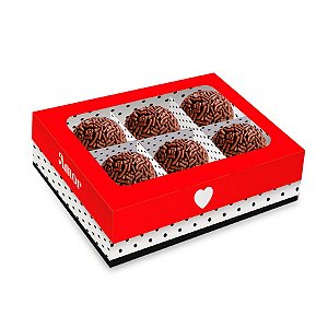 Caixa 6 Bombons Retangular com Visor - Amor - 6 unidades - Festcolor - Rizzo