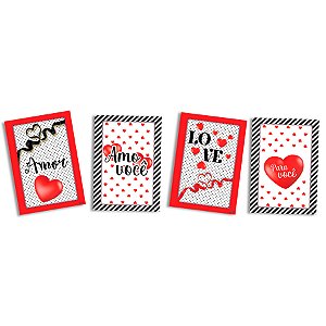 Quadros Decorativos - Amor - 4 unidades - Festcolor - Rizzo