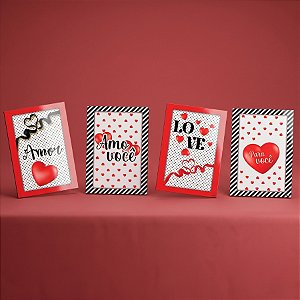 Quadros Decorativos - Amor - 4 unidades - Festcolor - Rizzo