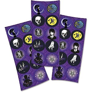 Adesivo Redondo - Wandinha - 30 unidades - Festcolor - Rizzo